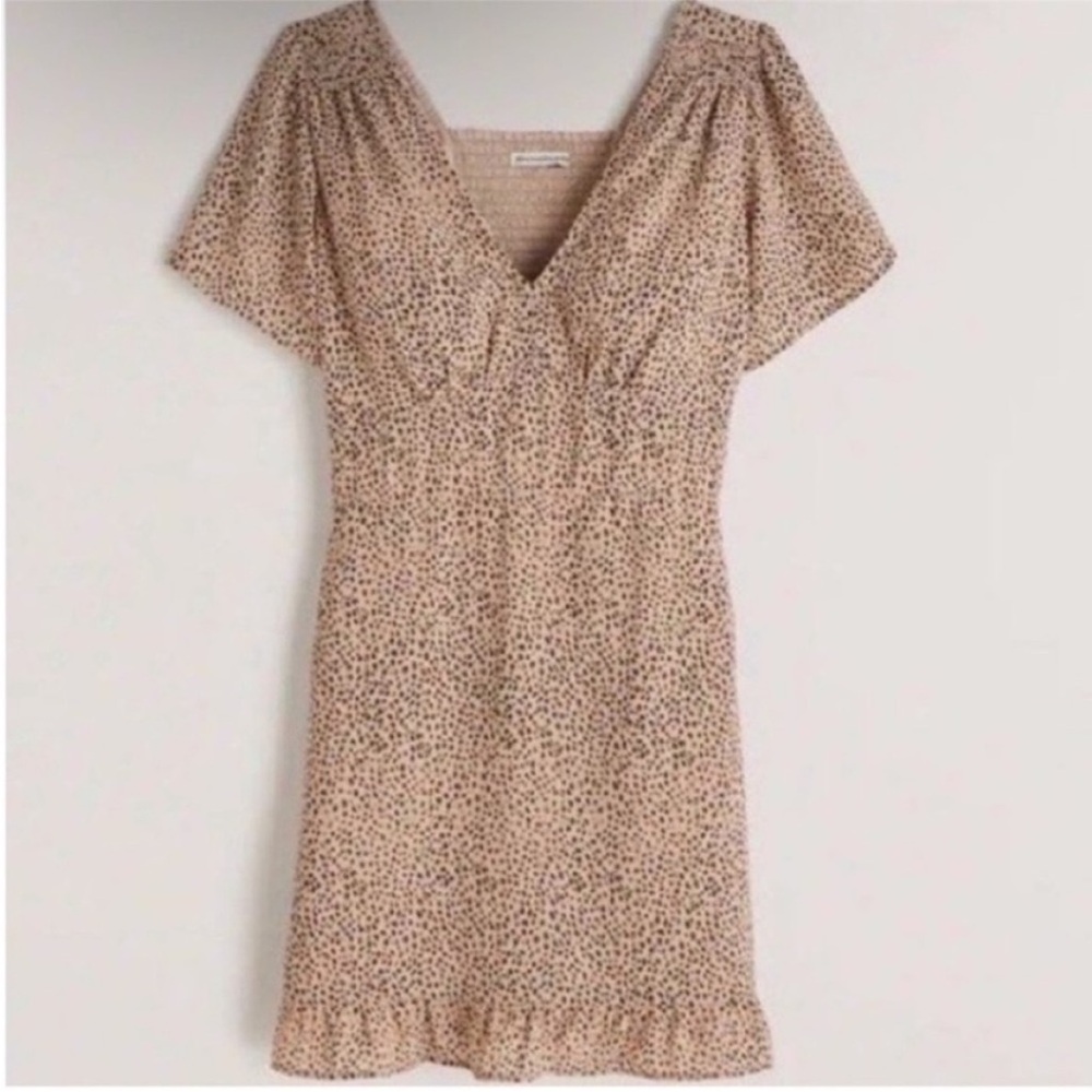 Abercrombie & Fitch Animal Print Flutter Sleeve Mini Dress